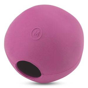 Beco Pink Natural Rubber Treat Ball - Enrichment Toy for Dogs