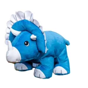 Tripp the Triceratops Dinosaur Tough Plush Dog Toy by Sustainapaws