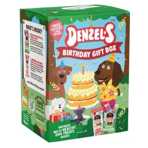 Denzel's Birthday Gift Box - Includes Treats, Chews & a Free Card