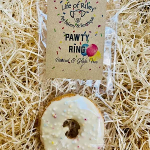 Pawty Ring Iced Dog Doughnut Treat Biscuit - by Life of Riley Bakery